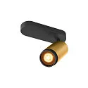 Plafondarmatuur GRIP! L SPOT CL SINGLE cilindrisch GU10 IP20, goud, zwart, gelakt dimbaar