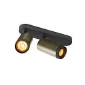 Plafondarmatuur GRIP! L SPOT CL DOUBLE cilindrisch GU10 IP20, brons, zwart, gelakt dimbaar