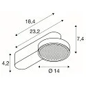 SLV Plafondarmatuur GRIP! FLAT IP20, zwart, wit, gelakt dimbaar
