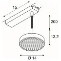 1-phase pendant luminaire GRIP! FLAT down, without shade, CCT Switch IP20, gold, black dimmable