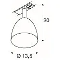 SLV 1-phase spot PARA CONE 14 GU10 IP20, aluminium, lacquered dimmable