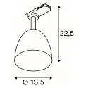 SLV 3-phase luminaire PARA CONE 14 GU10 IP20, aluminium, lacquered dimmable