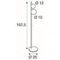 SLV floor lamp SUN FL round G9 IP20, black dimmable