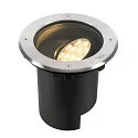 floor recessed luminaire DASAR® L DALI round, swivelling, asymmetrical, dimmable IP65/IP67, stainless steel dimmable
