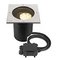 Vloerinbouwarmatuur DASAR® L DALI draaibaar, vierkant, asymmetrisch, dimbaar IP65/IP67, rvs dimbaar