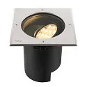 SLV Vloerinbouwarmatuur DASAR® L DALI draaibaar, vierkant, asymmetrisch, dimbaar IP65/IP67, rvs dimbaar