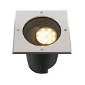 SLV Vloerinbouwarmatuur DASAR® L DALI draaibaar, vierkant, asymmetrisch, dimbaar IP65/IP67, rvs dimbaar