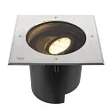 SLV Vloerinbouwarmatuur DASAR® XL DALI draaibaar, vierkant, asymmetrisch, dimbaar IP65/IP67, rvs dimbaar