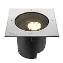 SLV Vloerinbouwarmatuur DASAR® XL DALI draaibaar, vierkant, asymmetrisch, dimbaar IP65/IP67, rvs dimbaar