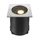 SLV Vloerinbouwarmatuur DASAR® XL DALI draaibaar, vierkant, asymmetrisch, dimbaar IP65/IP67, rvs dimbaar