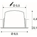 SLV Plafondinbouwarmatuur NUMINOS® XS geschikt voor beeldschermwerkstations IP20, zwart dimbaar