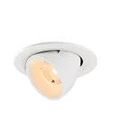 Plafondinbouwarmatuur NUMINOS® GIMBLE S rond, geschikt voor beeldschermwerkstations IP20, wit, gelakt dimbaar