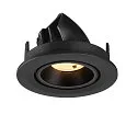 SLV Plafondinbouwarmatuur NUMINOS® GIMBLE S rond, geschikt voor beeldschermwerkstations IP20, zwart, gelakt dimbaar