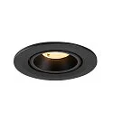 SLV Plafondinbouwarmatuur NUMINOS® GIMBLE S rond, geschikt voor beeldschermwerkstations IP20, zwart, gelakt dimbaar