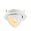 SLV ceiling recessed luminaire NUMINOS® GIMBLE S round, suitable for VDU workstation IP20, white, lacquered dimmable