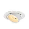 SLV ceiling recessed luminaire NUMINOS® GIMBLE S round, suitable for VDU workstation IP20, white, lacquered dimmable