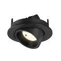 SLV ceiling recessed luminaire NUMINOS® GIMBLE S round, suitable for VDU workstation IP20, black, lacquered dimmable