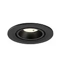 SLV Plafondinbouwarmatuur NUMINOS® GIMBLE S rond, geschikt voor beeldschermwerkstations IP20, zwart, gelakt dimbaar