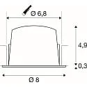 SLV Plafondinbouwarmatuur NUMINOS® S geschikt voor beeldschermwerkstations IP20, chroom, wit dimbaar