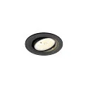 ceiling recessed luminaire NUMINOS® MOVE S round, suitable for VDU workstation IP20, black, white, lacquered dimmable