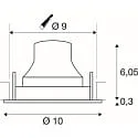 SLV Plafondinbouwarmatuur NUMINOS® MOVE S draaibaar, geschikt voor beeldschermwerkstations IP20, zwart, wit dimbaar
