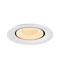 SLV Plafondinbouwarmatuur NUMINOS® GIMBLE M geschikt voor beeldschermwerkstations IP20, wit, gelakt dimbaar
