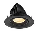 SLV Plafondinbouwarmatuur NUMINOS® GIMBLE M geschikt voor beeldschermwerkstations IP20, zwart, gelakt dimbaar