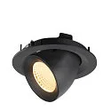 SLV Plafondinbouwarmatuur NUMINOS® GIMBLE M geschikt voor beeldschermwerkstations IP20, zwart, gelakt dimbaar
