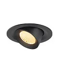 SLV Plafondinbouwarmatuur NUMINOS® GIMBLE M geschikt voor beeldschermwerkstations IP20, zwart, gelakt dimbaar