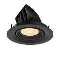 SLV Plafondinbouwarmatuur NUMINOS® GIMBLE M geschikt voor beeldschermwerkstations IP20, zwart, gelakt dimbaar