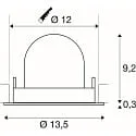 SLV Inbouwspot NUMINOS® GIMBLE M draaibaar, geschikt voor beeldschermwerkstations IP20, chroom, wit dimbaar