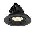 SLV Plafondinbouwarmatuur NUMINOS® GIMBLE M geschikt voor beeldschermwerkstations IP20, zwart, gelakt dimbaar