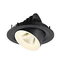 SLV Plafondinbouwarmatuur NUMINOS® GIMBLE M geschikt voor beeldschermwerkstations IP20, zwart, wit, gelakt dimbaar