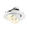 SLV Plafondinbouwarmatuur NUMINOS® GIMBLE M geschikt voor beeldschermwerkstations IP20, wit, gelakt dimbaar