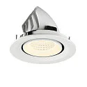 SLV Plafondinbouwarmatuur NUMINOS® GIMBLE M geschikt voor beeldschermwerkstations IP20, wit, gelakt dimbaar