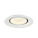 SLV Plafondinbouwarmatuur NUMINOS® GIMBLE M geschikt voor beeldschermwerkstations IP20, wit, gelakt dimbaar