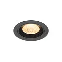 Plafondinbouwarmatuur NUMINOS® M rond, geschikt voor beeldschermwerkstations IP20, zwart, gelakt dimbaar