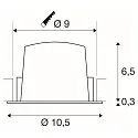 SLV ceiling recessed luminaire NUMINOS® M round, suitable for VDU workstation IP20, black, lacquered dimmable