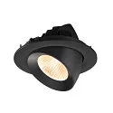 SLV Plafondinbouwarmatuur NUMINOS® GIMBLE L rond, geschikt voor beeldschermwerkstations IP20, zwart, gelakt dimbaar
