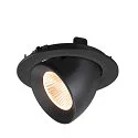SLV Plafondinbouwarmatuur NUMINOS® GIMBLE L rond, geschikt voor beeldschermwerkstations IP20, zwart, gelakt dimbaar