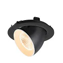 SLV ceiling recessed luminaire NUMINOS® GIMBLE L round, suitable for VDU workstation IP20, black, white, lacquered dimmable