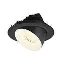 SLV Plafondinbouwarmatuur NUMINOS® GIMBLE L rond, geschikt voor beeldschermwerkstations IP20, zwart, wit, gelakt dimbaar