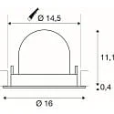 SLV Inbouwspot NUMINOS® GIMBLE L draaibaar, geschikt voor beeldschermwerkstations IP20, zwart, wit dimbaar