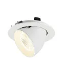 SLV Plafondinbouwarmatuur NUMINOS® GIMBLE L rond, geschikt voor beeldschermwerkstations IP20, wit, gelakt dimbaar