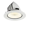 SLV Plafondinbouwarmatuur NUMINOS® GIMBLE L rond, geschikt voor beeldschermwerkstations IP20, wit, gelakt dimbaar