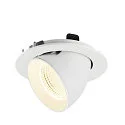 SLV Plafondinbouwarmatuur NUMINOS® GIMBLE L rond, geschikt voor beeldschermwerkstations IP20, wit, gelakt dimbaar