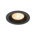 Plafondinbouwarmatuur NUMINOS® L rond, geschikt voor beeldschermwerkstations IP20, zwart, gelakt dimbaar