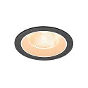 ceiling recessed luminaire NUMINOS® L round, suitable for VDU workstation IP20, black, white, lacquered dimmable
