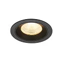 Plafondinbouwarmatuur NUMINOS® L rond, geschikt voor beeldschermwerkstations IP20, zwart, gelakt dimbaar