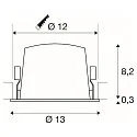 SLV ceiling recessed luminaire NUMINOS® L round, suitable for VDU workstation IP20, black, lacquered dimmable
